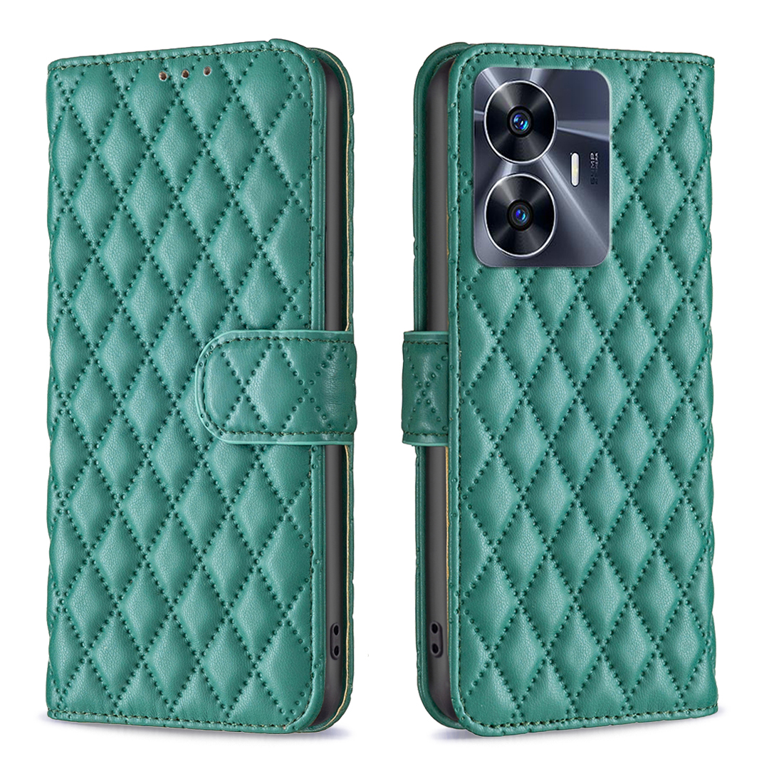 

Binfen Color BF Style-14 Für Realme C55 Telefonständer Hülle Brieftasche PU Leder Telefonabdeckung - Grün, Realme C55
