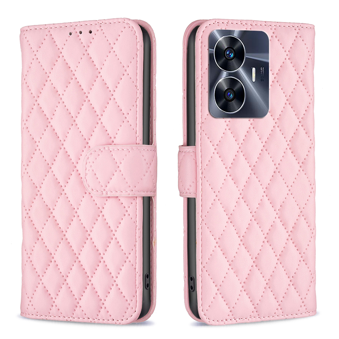 

Binfen Color BF Style-14 Für Realme C55 Telefonständer Hülle Brieftasche PU Leder Telefonabdeckung - Rosa, Realme C55