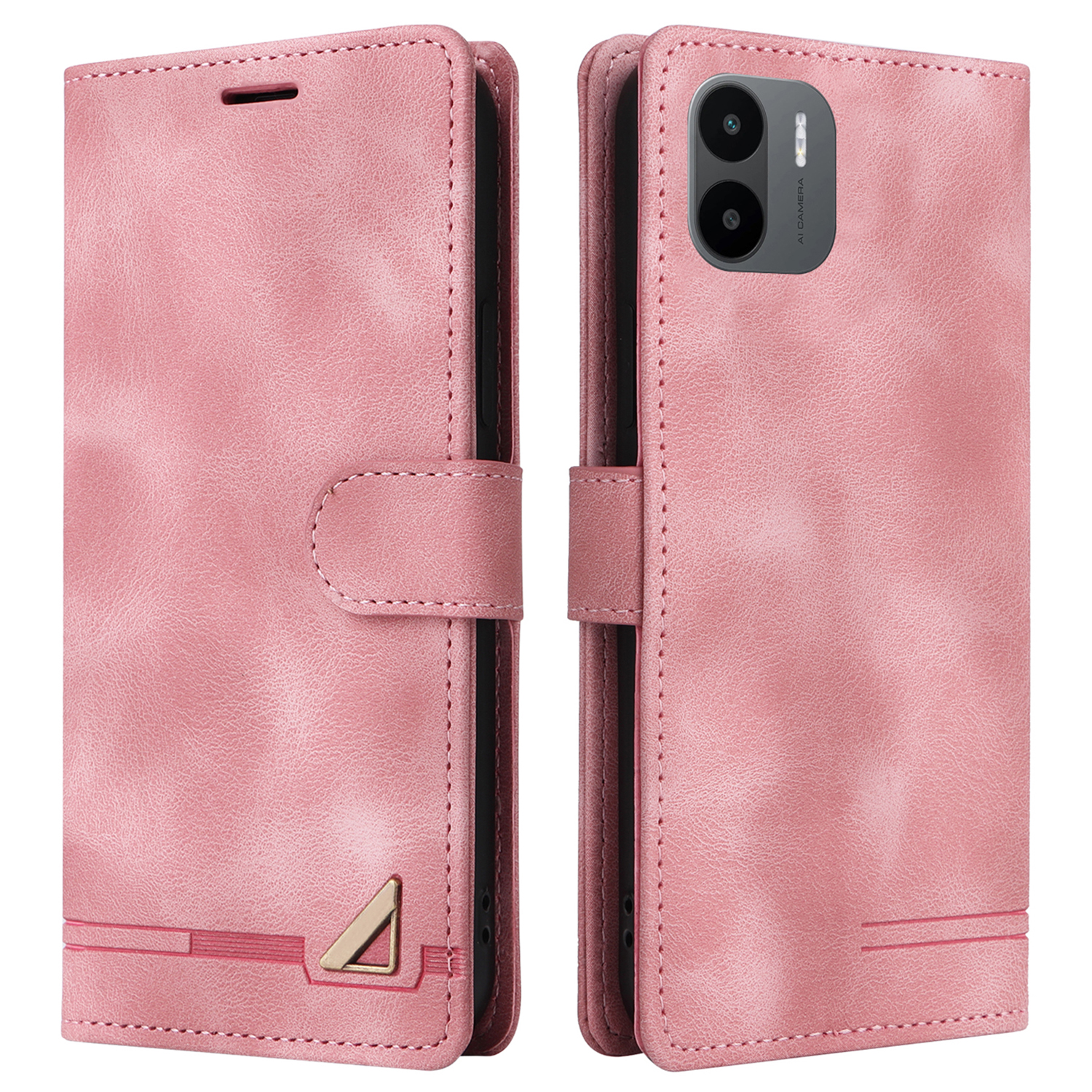 

007 Serie Für Xiaomi Redmi A1 4G Leder-telefonhülle Halt Wallet Skin-touch-telefonabdeckung - Rosa, Xiaomi Redmi A2 4G
