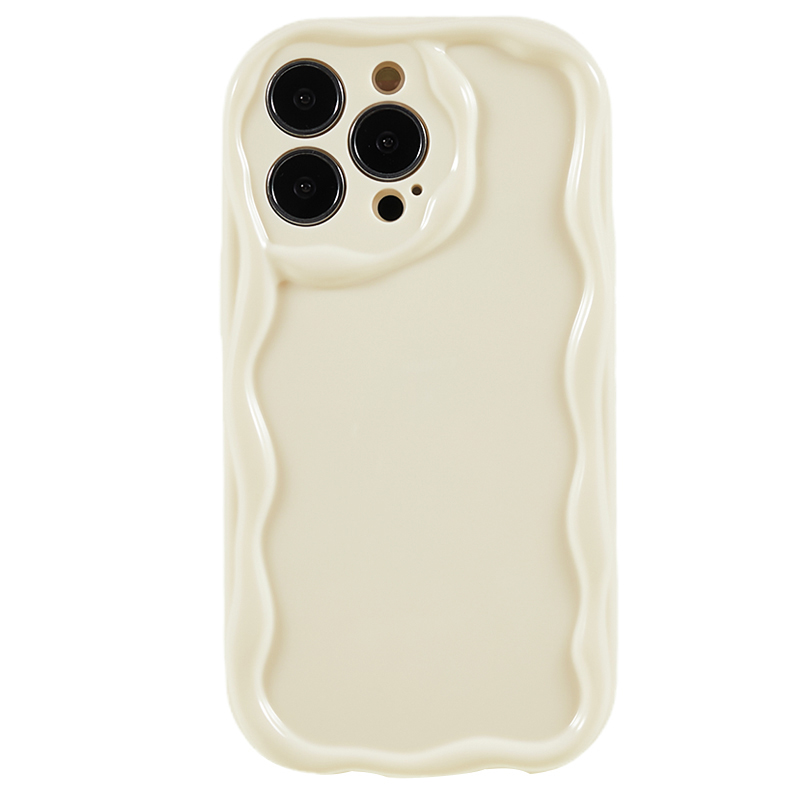 

Für Iphone 13 Pro Max Protective Cover Wave Design Soft TPU Anti-kratzer-telefonhülle - Weiß, iPhone 13 Pro Max