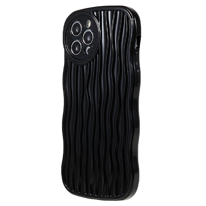 

Soft TPU -telefonabdeckung Für Iphone 12 Pro Max, Wellenkandte Schutzmärbungshülle - Schwarz, iPhone 12 Pro Max