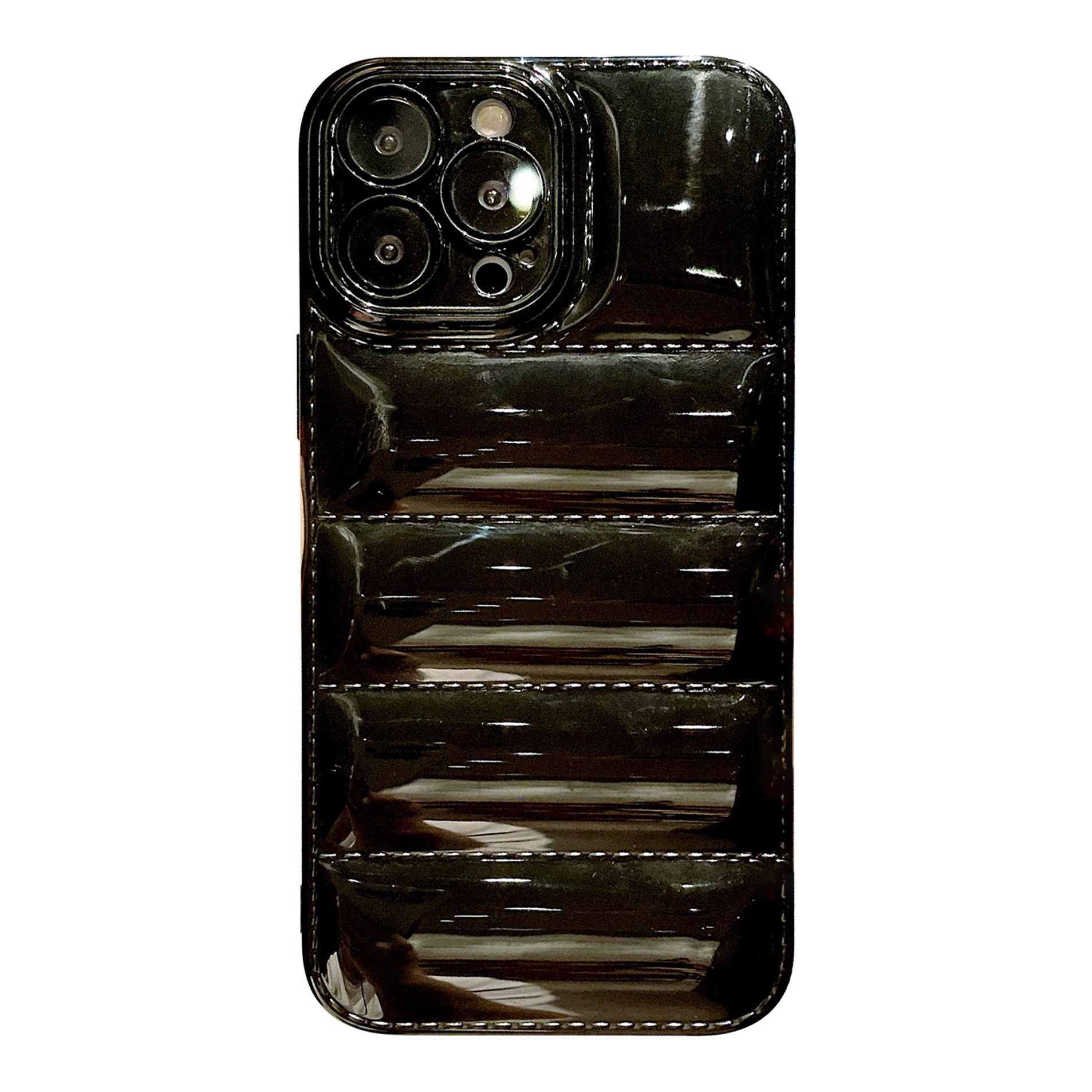 

Back Case Für Iphone 12 Pro 6,1 Zoll Down Jacke TPU -telefonabdeckung Mit Plastiklinsenfilm - Schwarz, iPhone 12 Pro