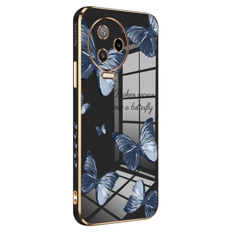 

Rzants Für Infinix Note 12 Pro 4G Elektroplattenkante TPU -telefonhülle Schmetterlingsmuster Handyabdeckung - Schwarz, Infinix Note 12 Pro 4G