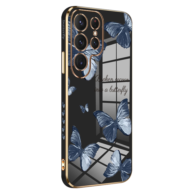 

Rzants Schmetterlingsmuster Tpu-hülle Oder Samsung Galaxy S23 Ultra-stoßdämpfer Abdeckung Anti-drop-telefonschutz - Schwarz, Galaxy S23 Ultra