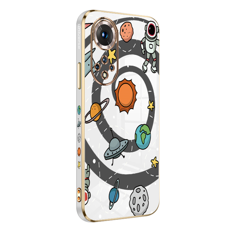 

Rzants Flexible TPU -telefonschale Für Ehren 50, Elektroplatten Edge Toy Planet Muster Phone Hülle Deckung - Weiss, Honor 50