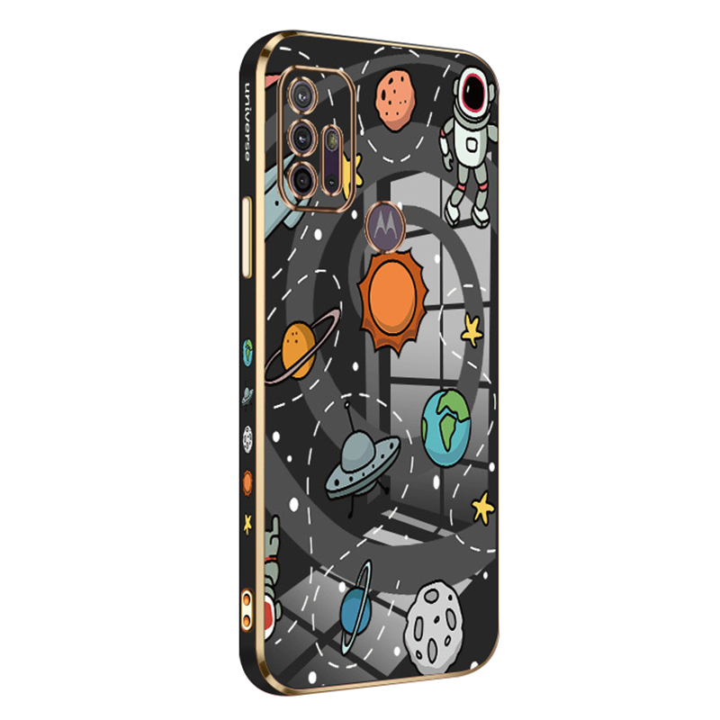 

Rzants Für Motorola Moto G30 Anti-staub-telefon-shell-elektrierende Toy Planet Muster Tpu-telefonabdeckung - Schwarz, Motorola Moto G30