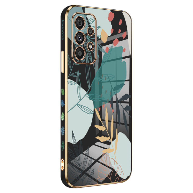

Rzants Für Samsung Galaxy A32 4G (eu-version) Grüne Blätter Muster Rückdeckabdeckung Elektroplierendes Tpu-anti-drop-telefongehäuse - Schwarz, Samsung Galaxy A32 4G (EU Version)