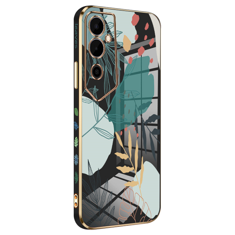 

Rzants Für Tecno Pova Neo 2 4g Tpu Telefonhülle Grüne Blätter Muster Elektroplierendes Handyabdeckung - Schwarz, Tecno Pova Neo 2 4G