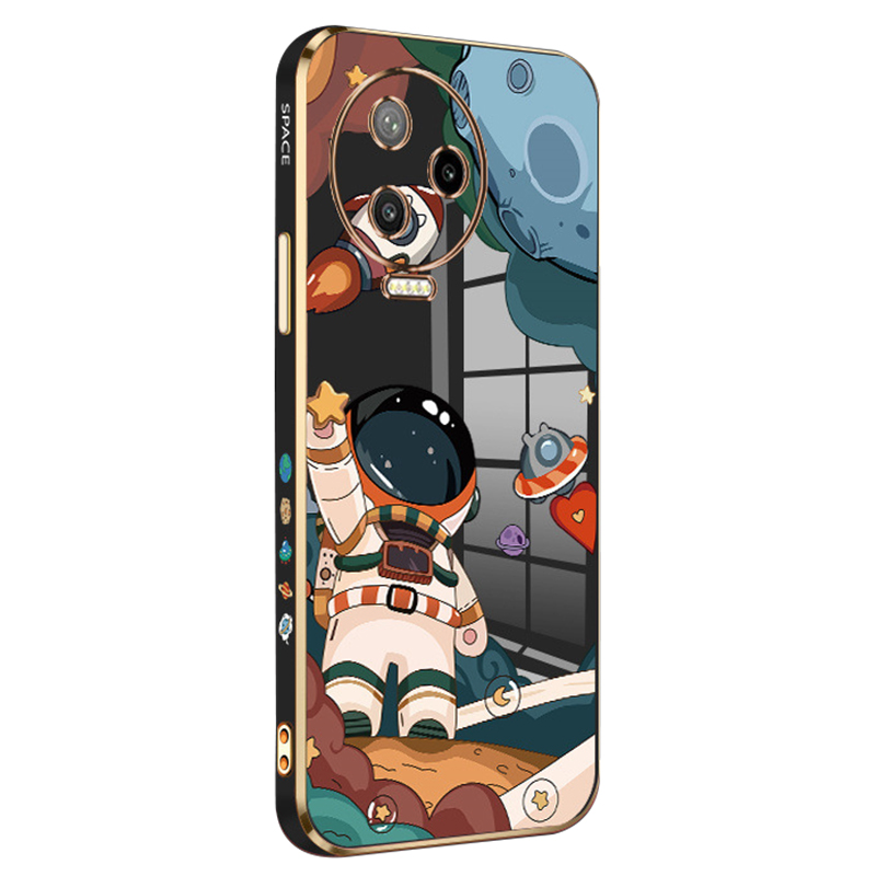 

Rzants Für Infinix Note 12 Pro 4G Telefon TPU -hülle Astronaut -raumschiff -muster Elektroplieren Smartphone -abdeckung - Schwarz, Infinix Note 12 Pro 4G