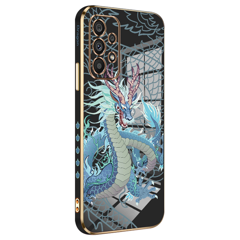 

Rzants Für Samsung Galaxy A32 5G / M32 5G Telefonhülle Chinese Dragon Muster Soft TPU -elektroplattenabdeckung - Schwarz, Galaxy A32 5G