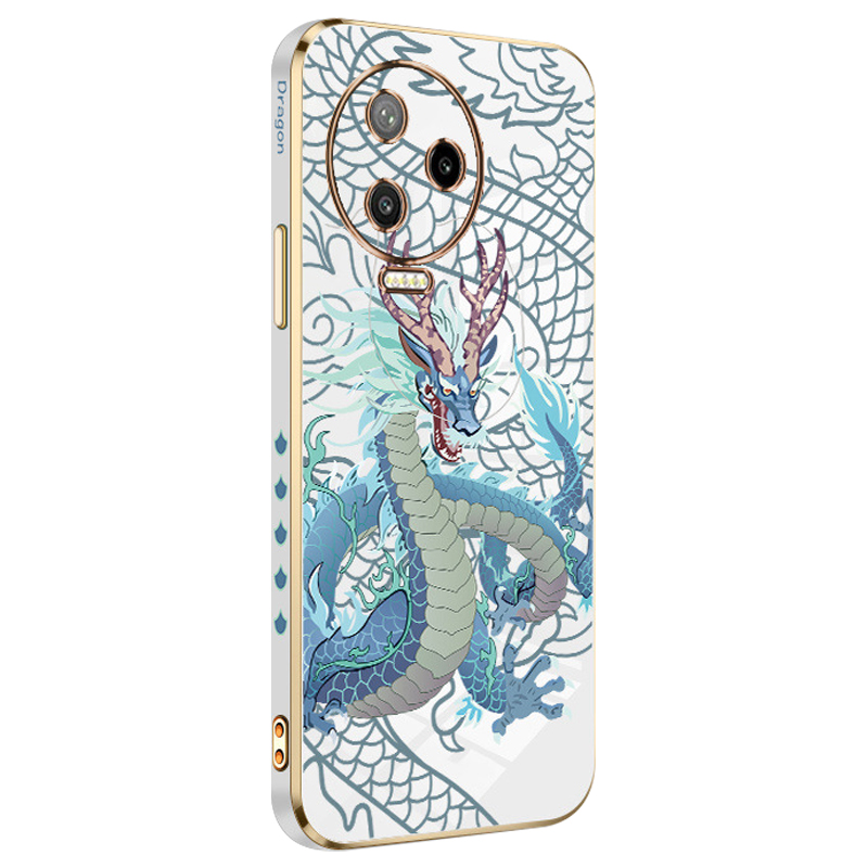 

Rzants Für Infinix Hinweis 12 Pro 4G TPU -kamera Schutzhülle Elektroplattiertes Design Chinesisches Drachenmuster Telefonabdeckung - Weiss, Infinix Note 12 Pro 4G