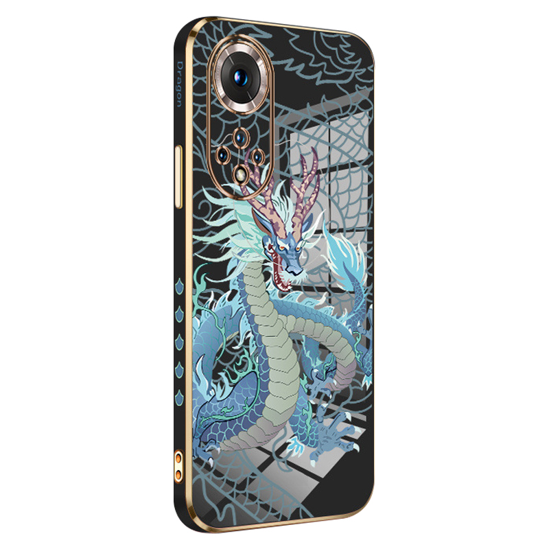 

Rzants For Ehren 50 Weiches Tpu Schocksicheres Schützendes Telektives Case Chinesische Drachenmuster Elektroplierende Abdeckung - Schwarz, Honor 50