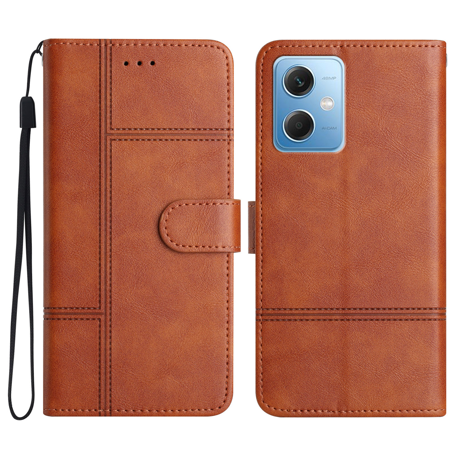 

Lederbrieftasche Hülle Für Xiaomi Redmi Note 12 5G (China) /(indien) /(global) / Poco X5 5G Line Entrinte Kokehide Teleforte - Braun, Xiaomi Redmi Note 12 5G (China)