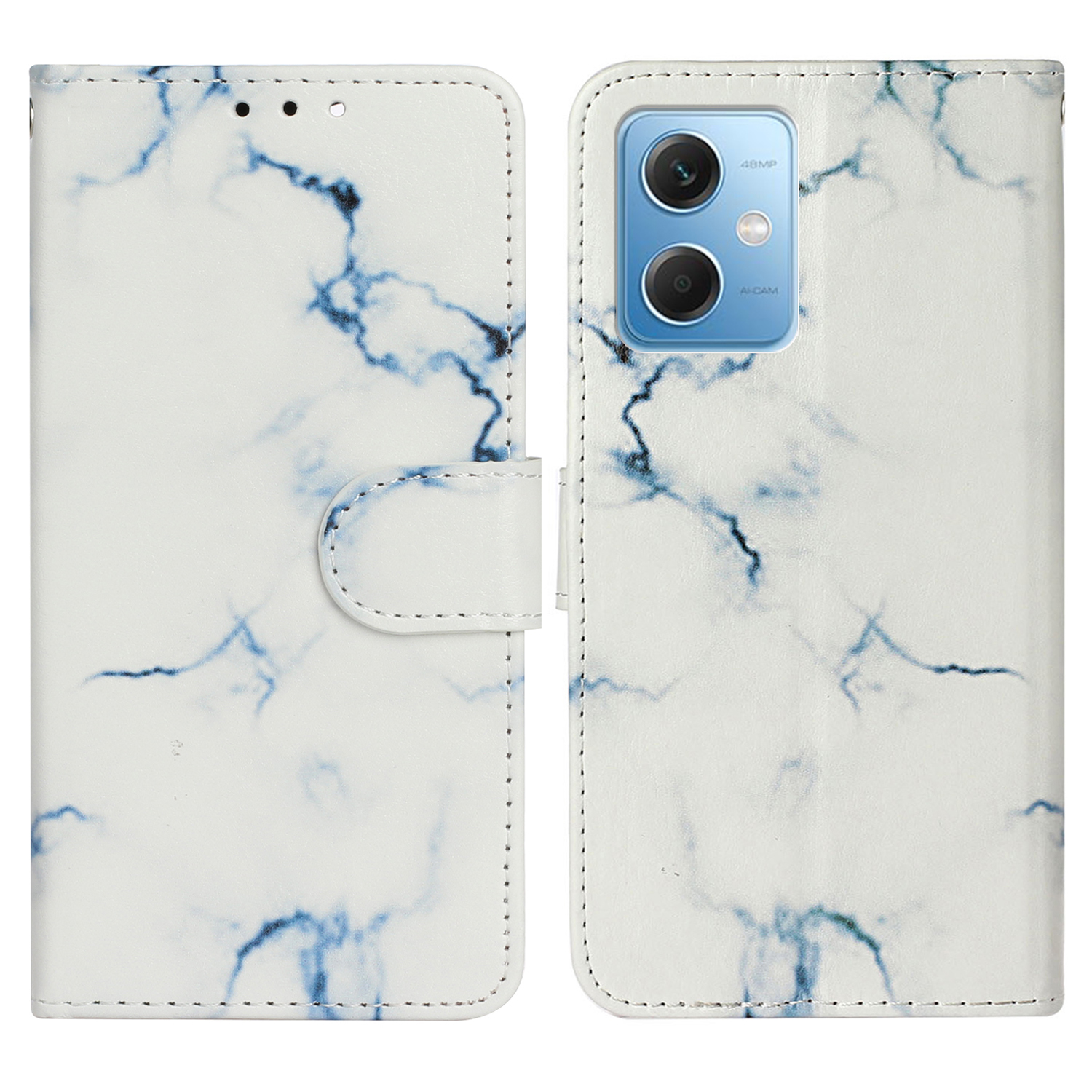

Telefonkoffer Für Xiaomi Redmi Note 12 5G (China) /(indien) /(global) / Poco X5 5g, PU Ledermuster Druckständer Flip Wallet Wallet - Weisser Marmor, Xiaomi Redmi Note 12 5G (China)