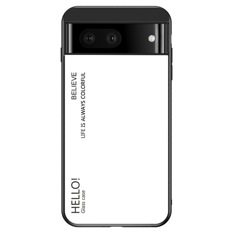 

Für Google Pixel 7a Temperiertes Glas+pc+tpu-gradienten-telefonhülle Anti-drop-abdeckung - Weiss, Google Pixel 7a