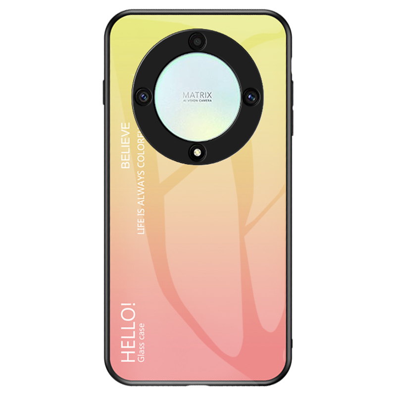 

Für Ehren X9a 5G Temperierte Glas+pc+tpu -telefonabdeckungsfarbs -smartphone -hülle - Gradientengelb, Honor X9a 5G