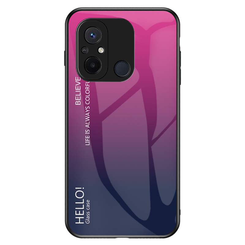 

Für Xiaomi Redmi 12C 4G Gradientenfarbe Phone Hülle Temperierte Glas+pc+tpu -abdeckung - Gradient Rose, Xiaomi Redmi 12C 4G