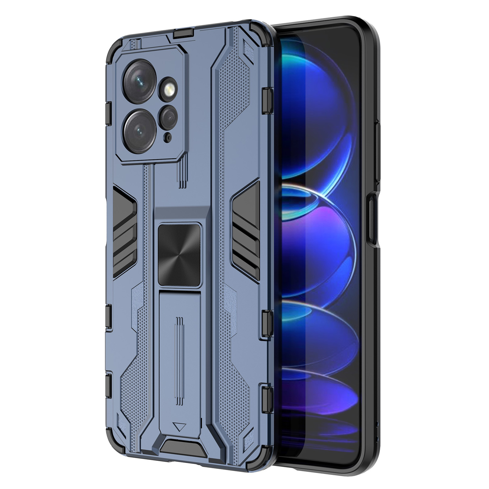 

Für Xiaomi Redmi Note 12 4G Kickstand -telefonhülle Hartes PC Soft TPU -mobiltelefonabdeckung - Blau, Xiaomi Redmi Note 12 4G