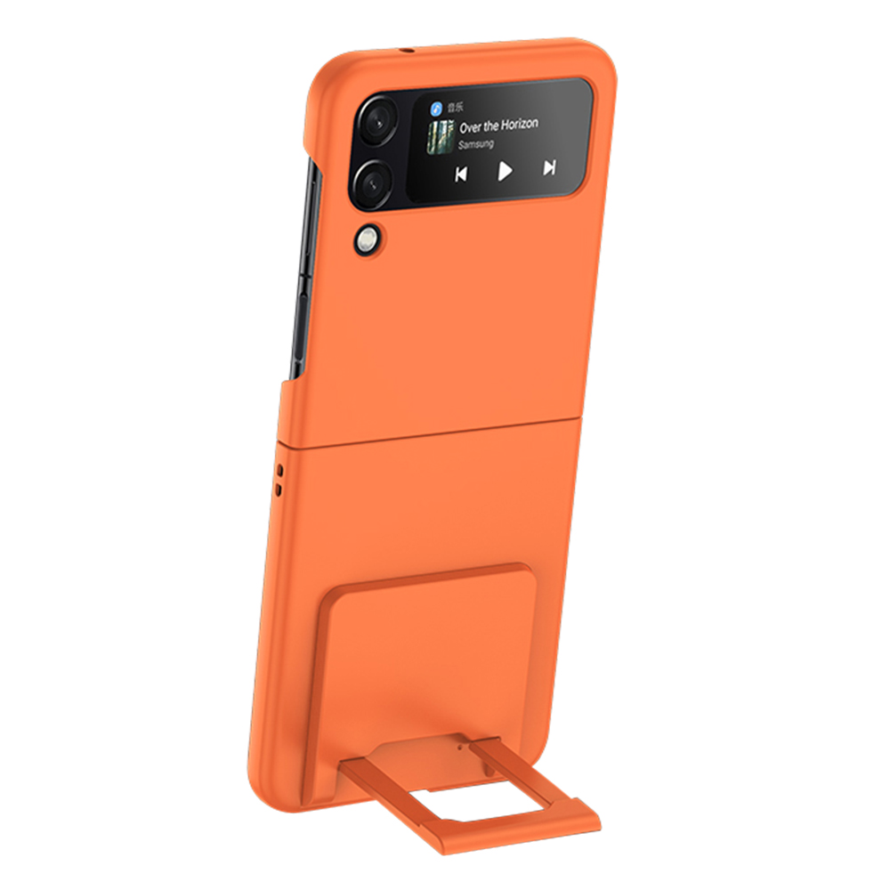 

Für Samsung Galaxy Z Flip3 5G Hidden Kickstand Handy Case Skin-touch-pc-telefonabdeckung - Orange, Samsung Galaxy Z Flip3 5G