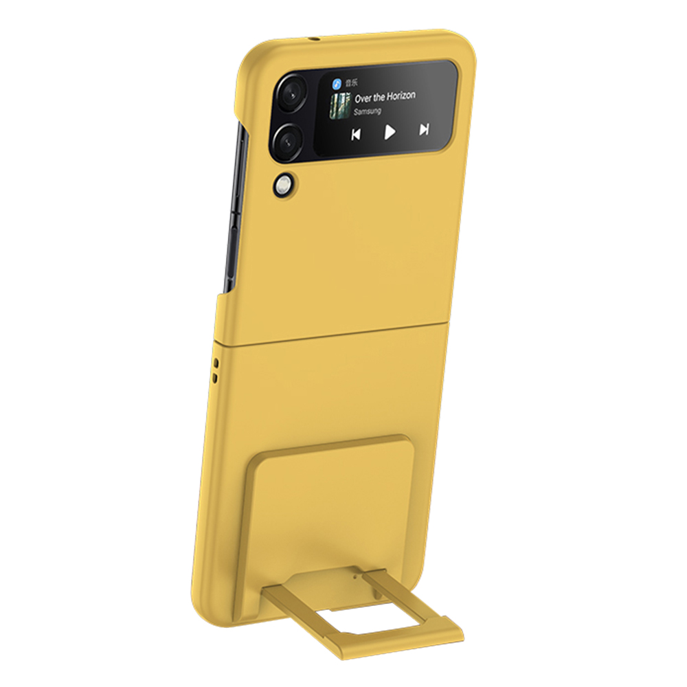

Für Samsung Galaxy Z Flip3 5G Hidden Kickstand Handy Case Skin-touch-pc-telefonabdeckung - Gelb, Samsung Galaxy Z Flip3 5G