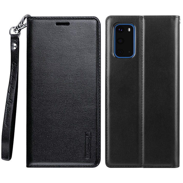 

Hanman Minor Series Stand Cover Für Samsung Galaxy S20 4G / 5G PU Leder Telefon Brieftasche Hülle - Schwarz, Galaxy S20 4G