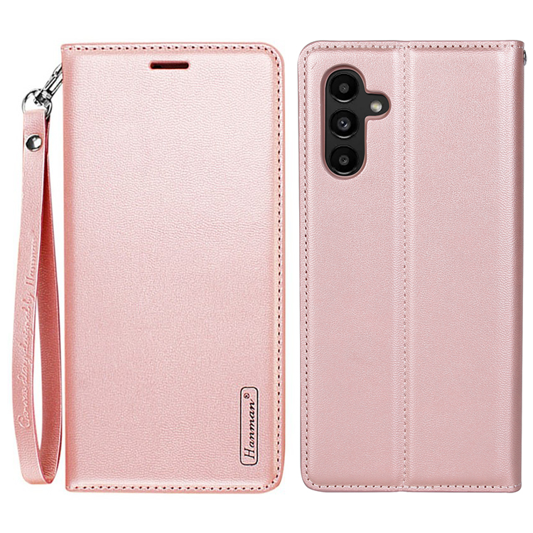 

Hanman Minor Series Stand Cover Für Samsung Galaxy A34 5G Fall-profis PU Leder Telefon Brieftasche Hülle - Roségold, Galaxy A34 5G