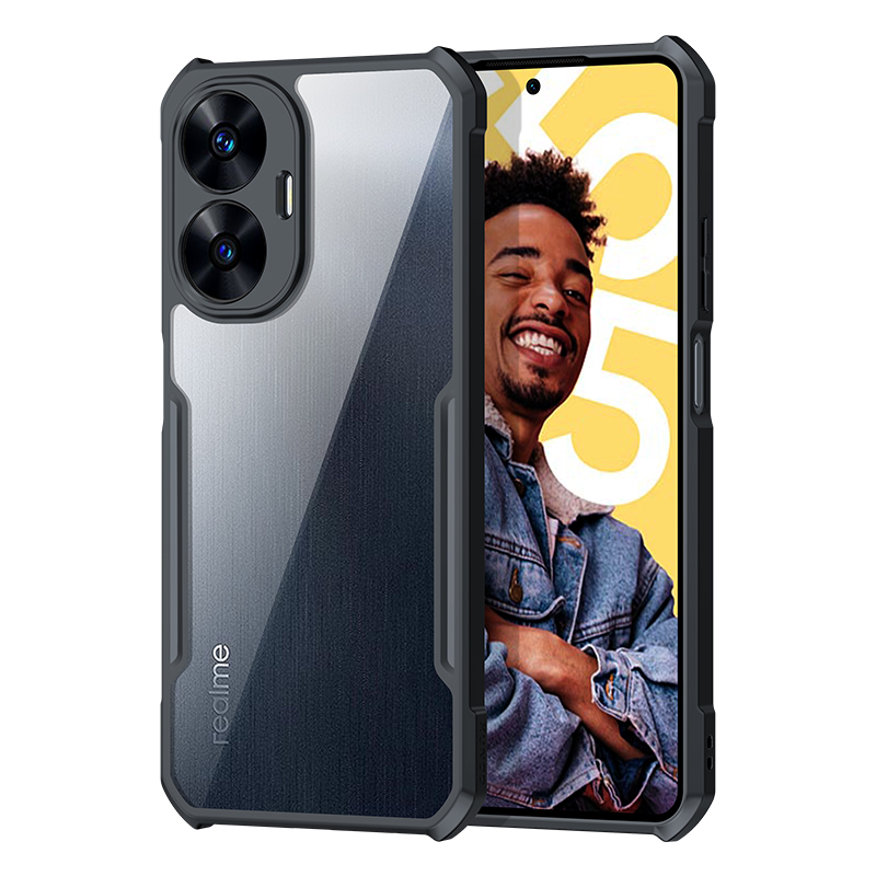 

Xundd Für Realme C55 Mobilfunkkoffer Acryl+tpu Lighgewicht Slim Phone Cover - Schwarz Transparent, Realme C55