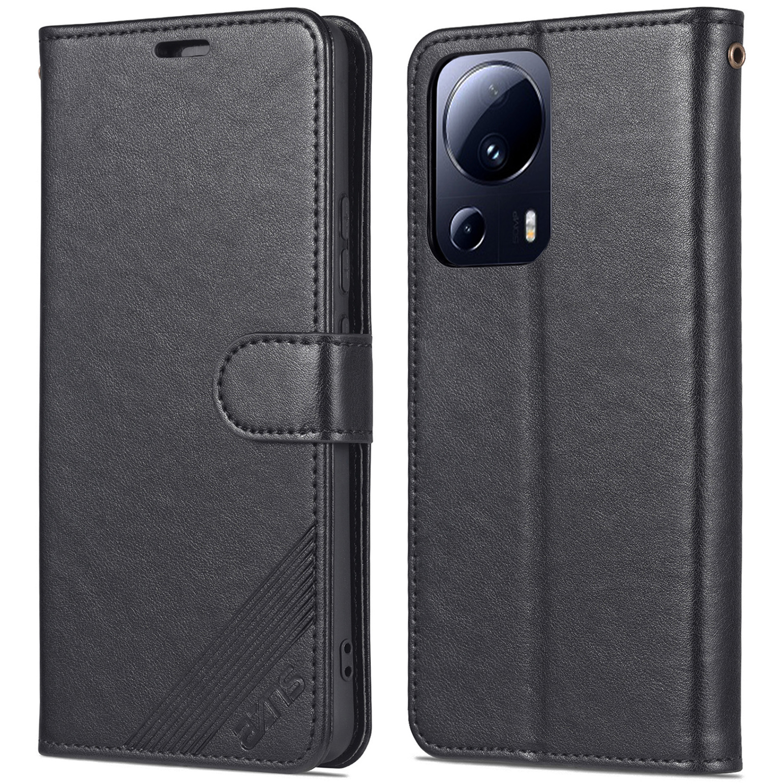 

Azns Für Xiaomi 13 Lite / Civi 2 5G Stand Telefonabdeckung PU Leder+tpu Brieftasche Telefonhülle - Schwarz, Xiaomi 13 Lite