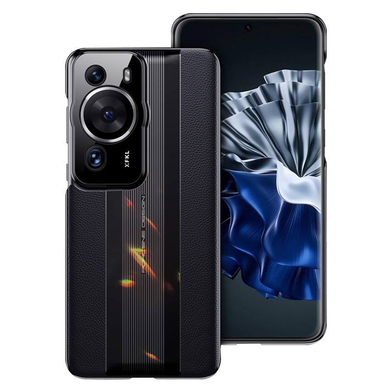 

PU Leder-pc-hülle Für Huawei P60 Pro Schockdrossel - Schwarz, Huawei P60 Pro