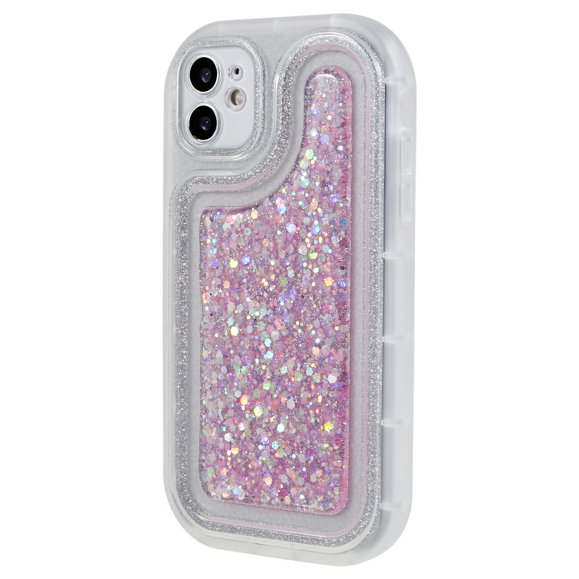 

Für Iphone 12 6,1 Zoll Soft TPU Phone Hülle Bling Glitter Sparkle Epoxy Cover - Rosa, iPhone 12
