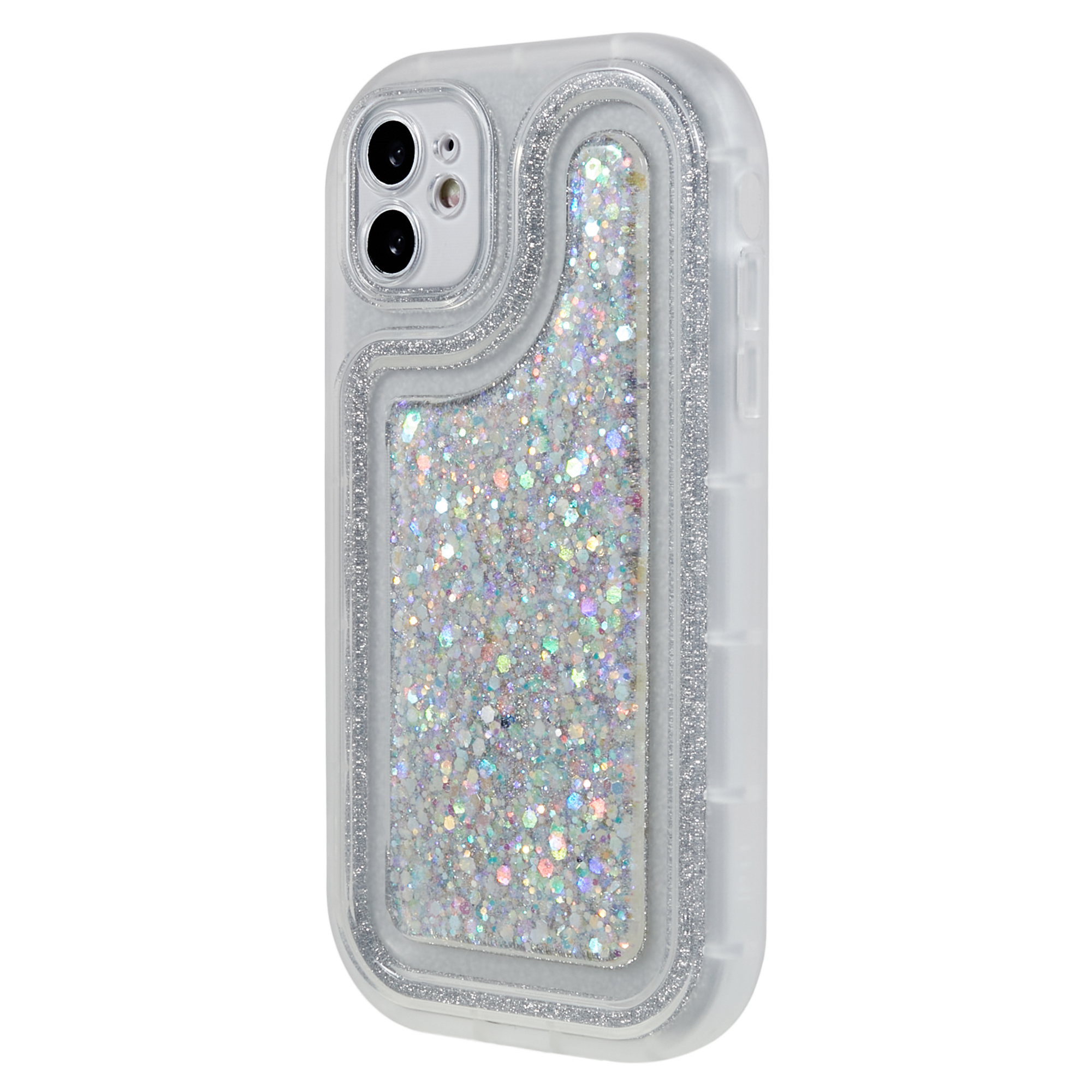 

Für Iphone 12 6,1 Zoll Soft TPU Phone Hülle Bling Glitter Sparkle Epoxy Cover - Weiss, iPhone 12