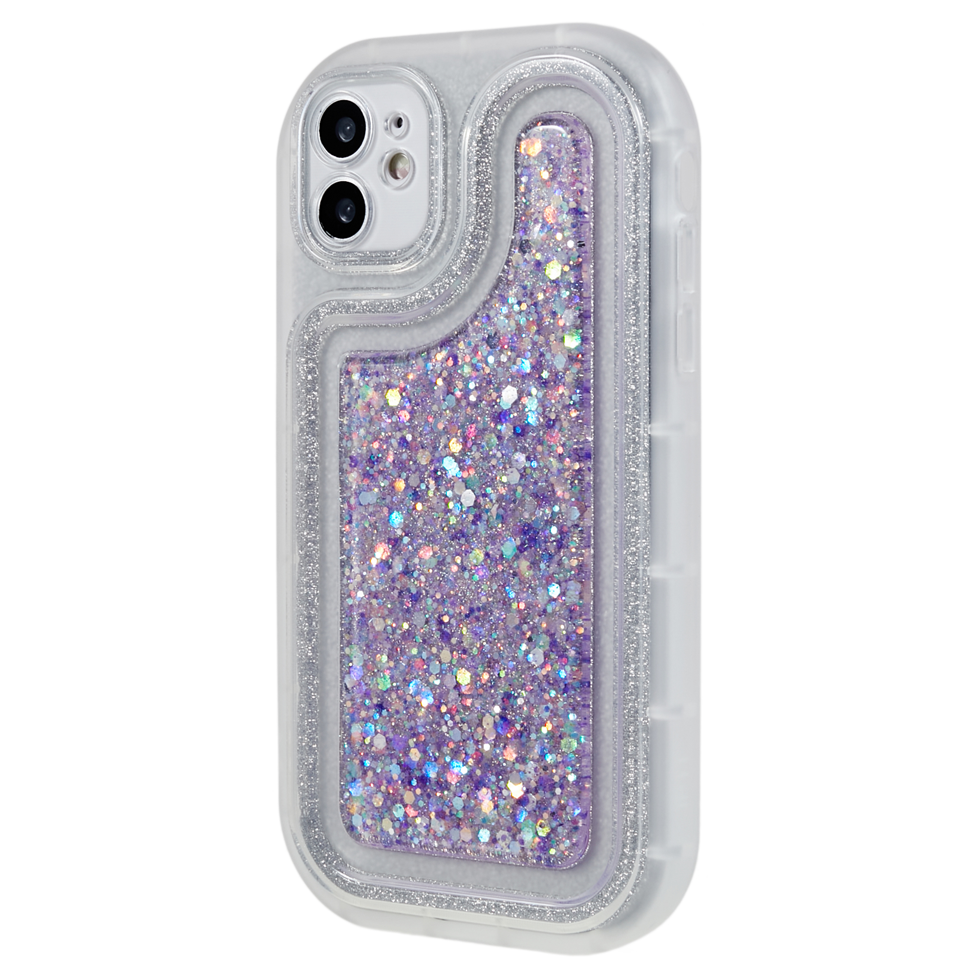 

Für Iphone 12 6,1 Zoll Soft TPU Phone Hülle Bling Glitter Sparkle Epoxy Cover - Lila, iPhone 12