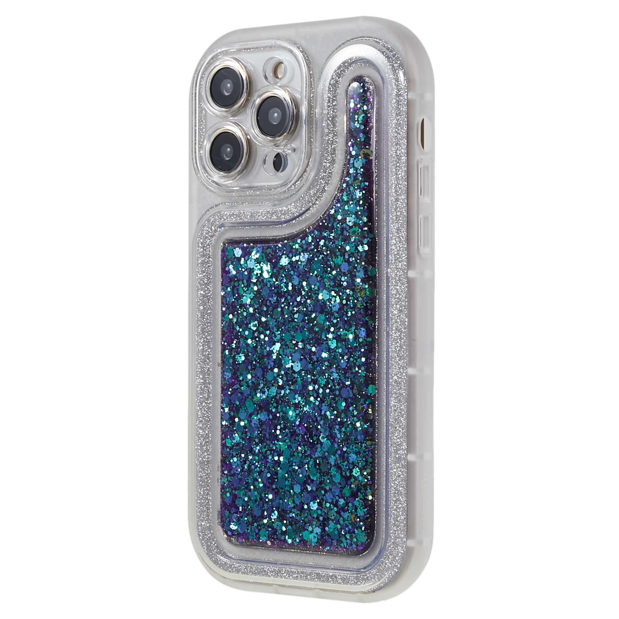 

Für Iphone 14 Pro Max Soft TPU Epoxy Phone Hülle Epoxy Glitzer Folie Sparkles Rückenabdeckung - Dunkelviolett, iPhone 14 Pro Max