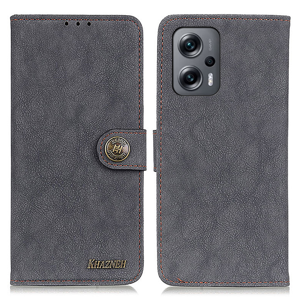 

Khazhen Für Xiaomi Redmi Anmerkung 12 Turbo 5G Nähte Retro -telefonhülle Split Leder Brieftasche Schutzständer Abdeckung - Schwarz, Xiaomi Poco F5 5G