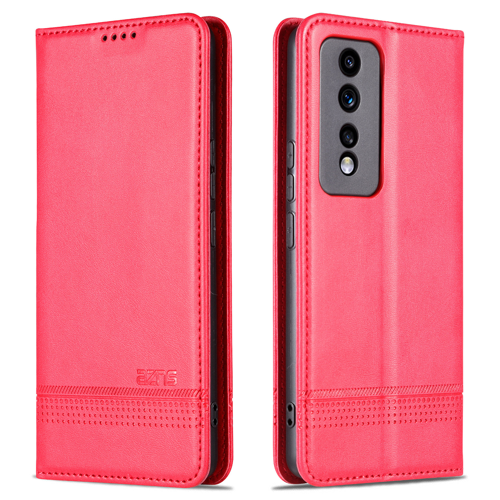 

AZNS Für Ehren 80 GT 5G PU Leder Telefon Hülle Brieftasche Faltbare Stand Smartphone Cover - Rot, Honor 80 GT 5G