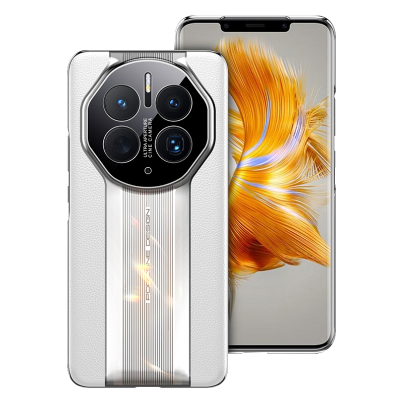 

Für Huawei Mate 50 Pro 4G Pu-leder-pc-telefonabdeckung Drop-proof-telefonhülle - Weiss, Huawei Mate 50 Pro 4G