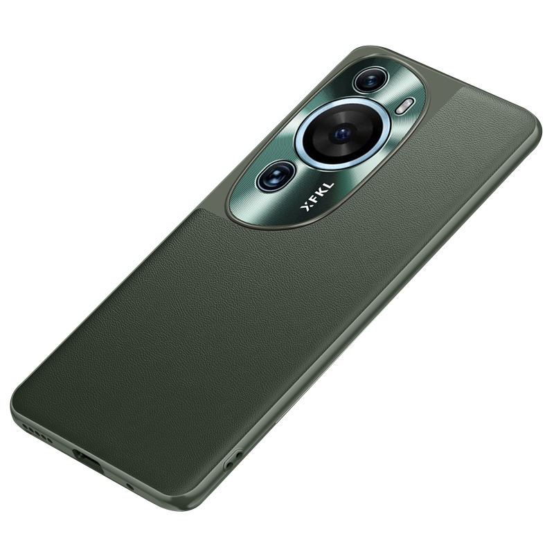 

Für Huawei P60 Art Metal Lens Protection Phone Hülle PU -leder -mit TPU+PC -telefonabdeckung - Grün, Huawei P60 Art