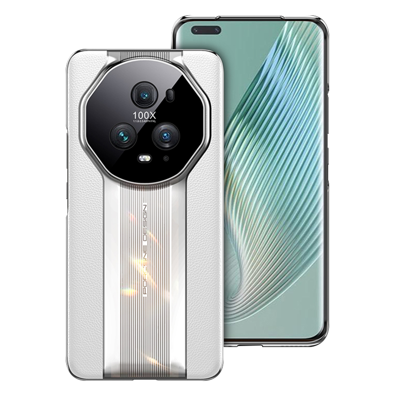 

PU Lederbeschichtete Pc-telefonhülle Für Honor Magic5 Pro, Anti-scratch-schutzhandyabdeckung - Weiss, Honor Magic5 Pro