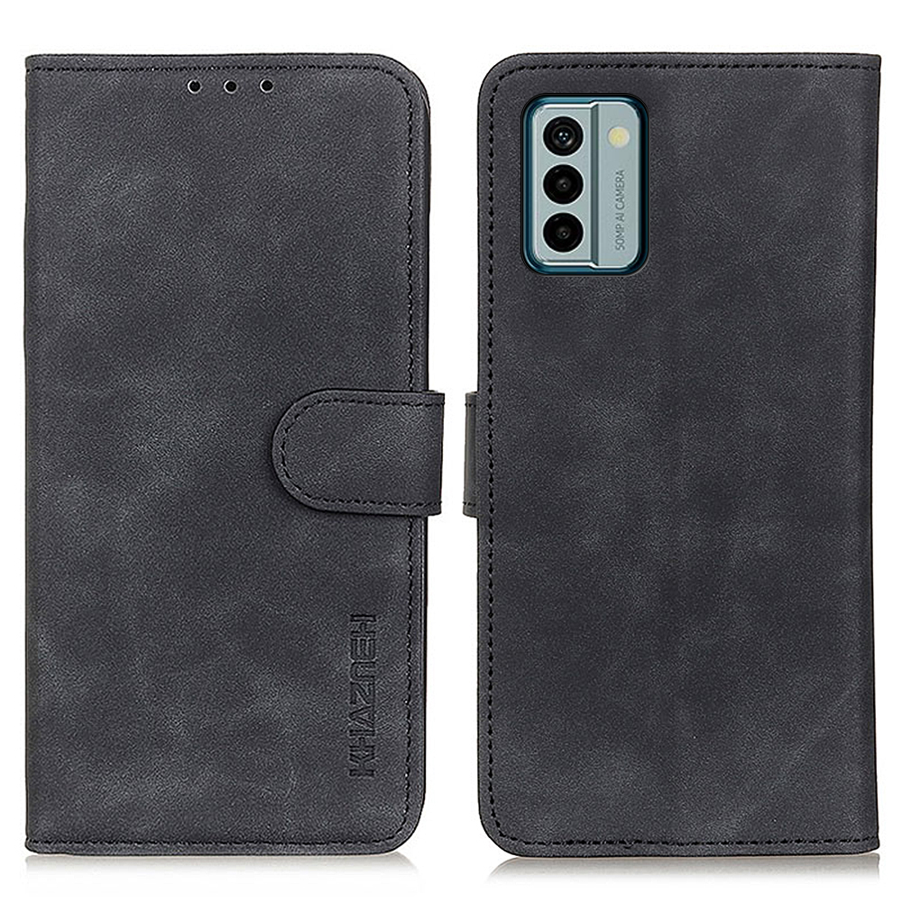 

Khazneh Für Nokia G22 Retro Textur Phone Leder Hülle Wallet Stand Schutzabdeckung - Schwarz, Nokia G22
