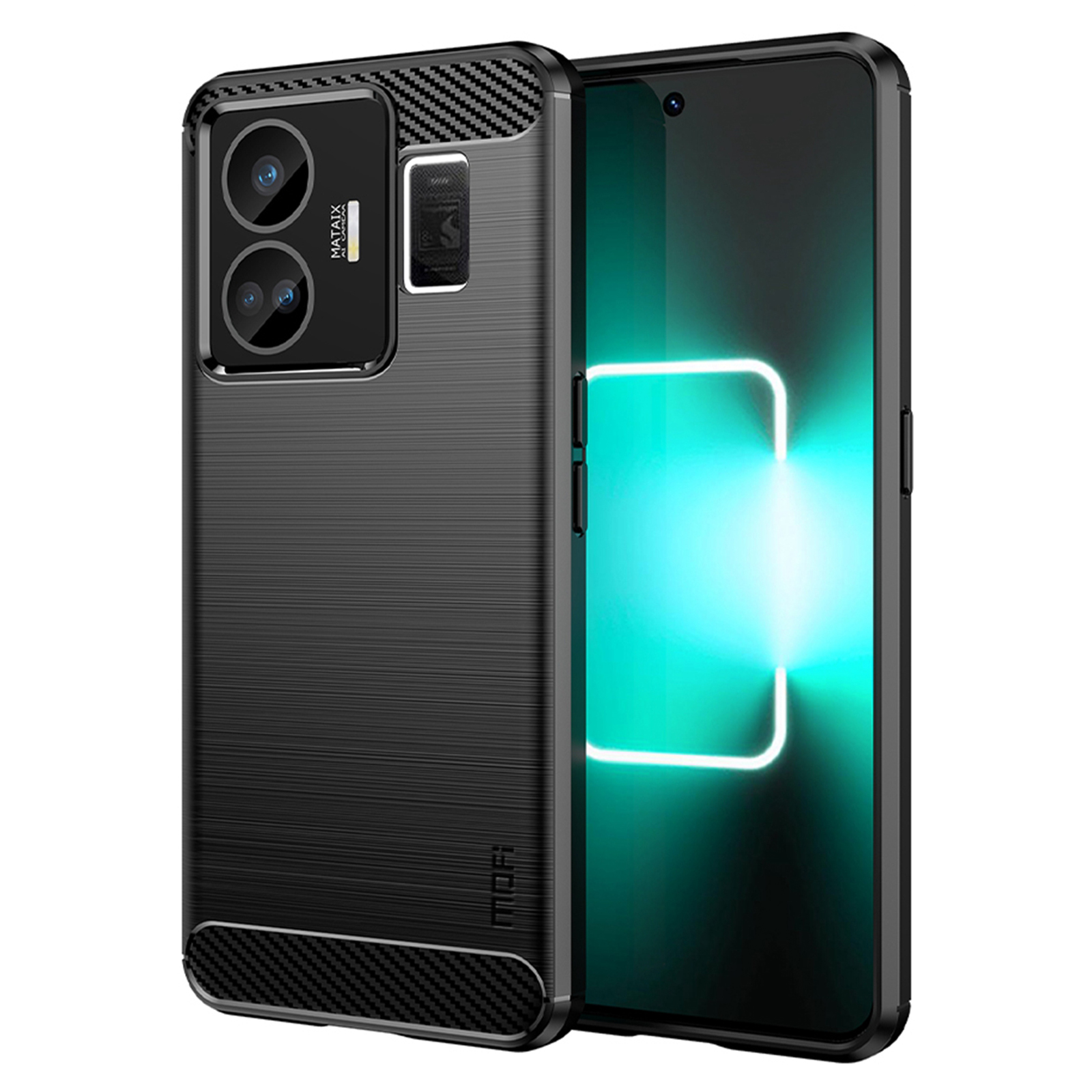 

Mofi JK TPU Serie-1 Rückcover Für Realme GT3 5G / GT Neo 5 5G Kohlefaser Gebürstete TPU -telefonschale Gebürstet - Schwarz, Realme GT3 5G