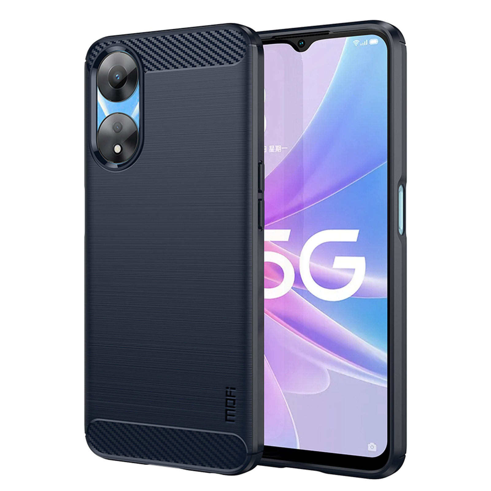 

Mofi JK TPU Serie-1 Carbonfaser-rückdecke Für Oppo A58 5G / A58x 5G / A78 5G Gebürstete TPU -telefonschale Gebürstet - Blau, Oppo A58 5G