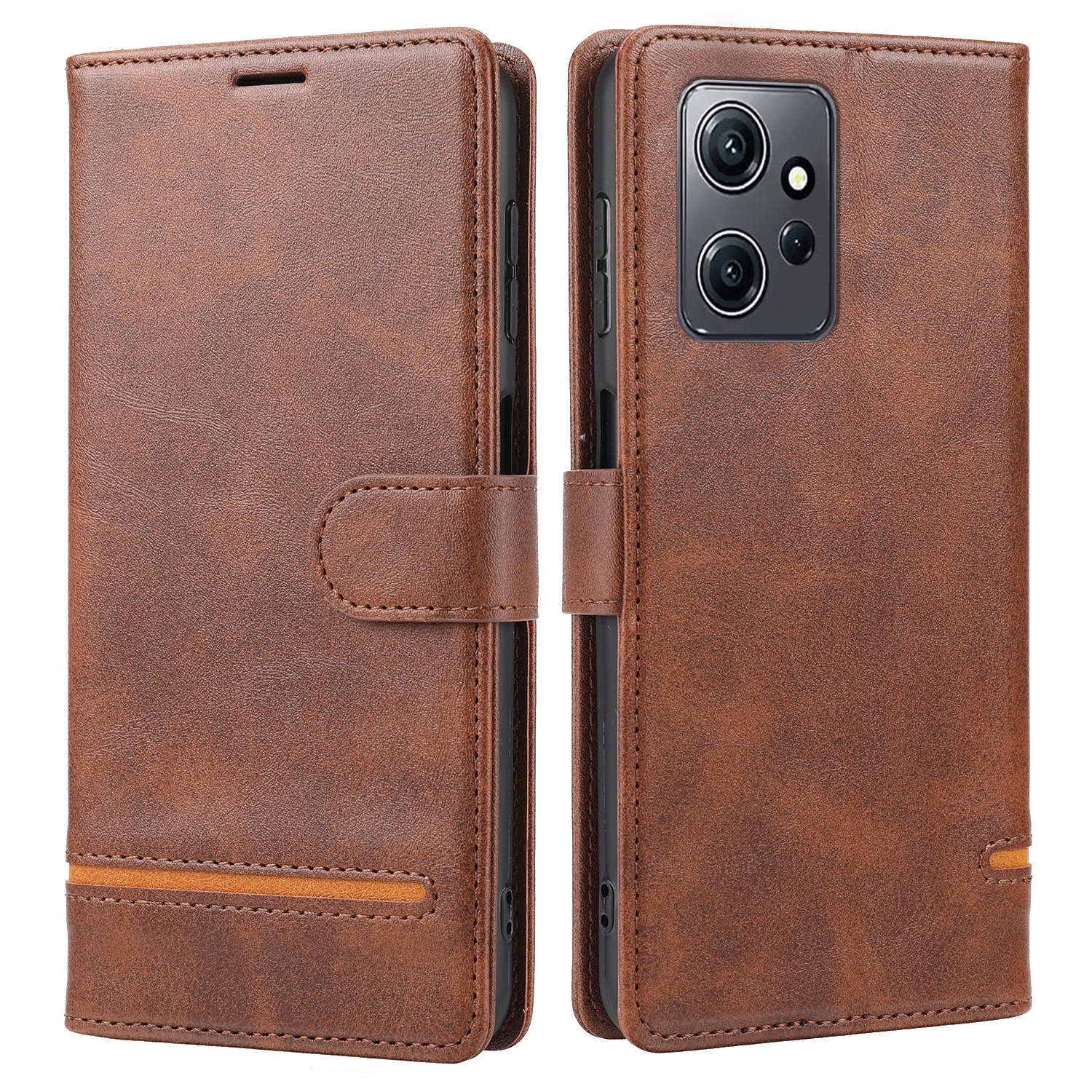 

Für Xiaomi Redmi Note 12 4G Wallet Phone Hülle Horizontale Leitungsleder -flip -abdeckung Mit Ständer - Braun, Xiaomi Redmi Note 12 4G
