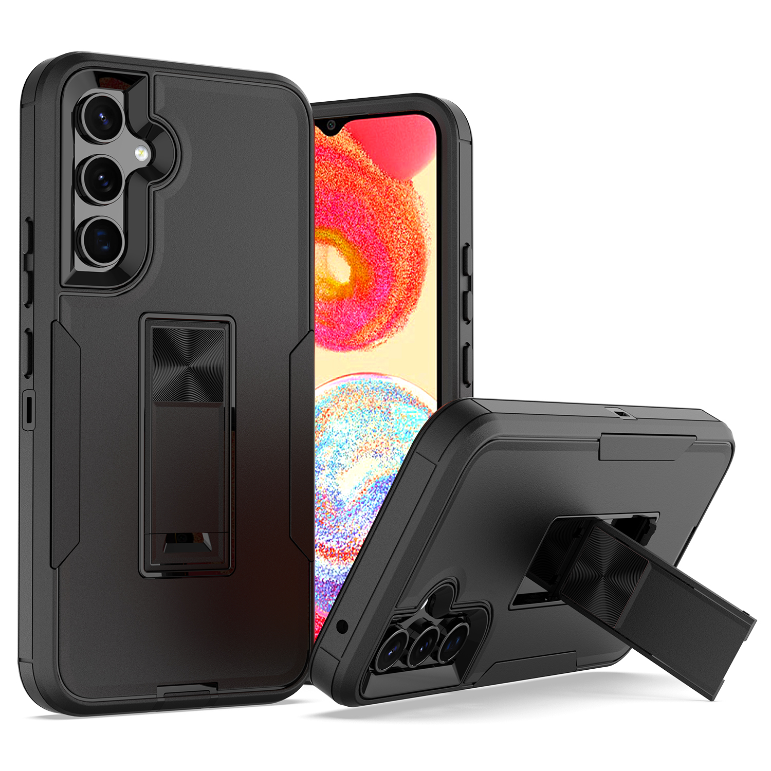 

Für Samsung Galaxy A54 5G Kickstand PC+TPU -telefonhülle Magnetic Car Mount Telefonabdeckung - Schwarz, Galaxy A54 5G