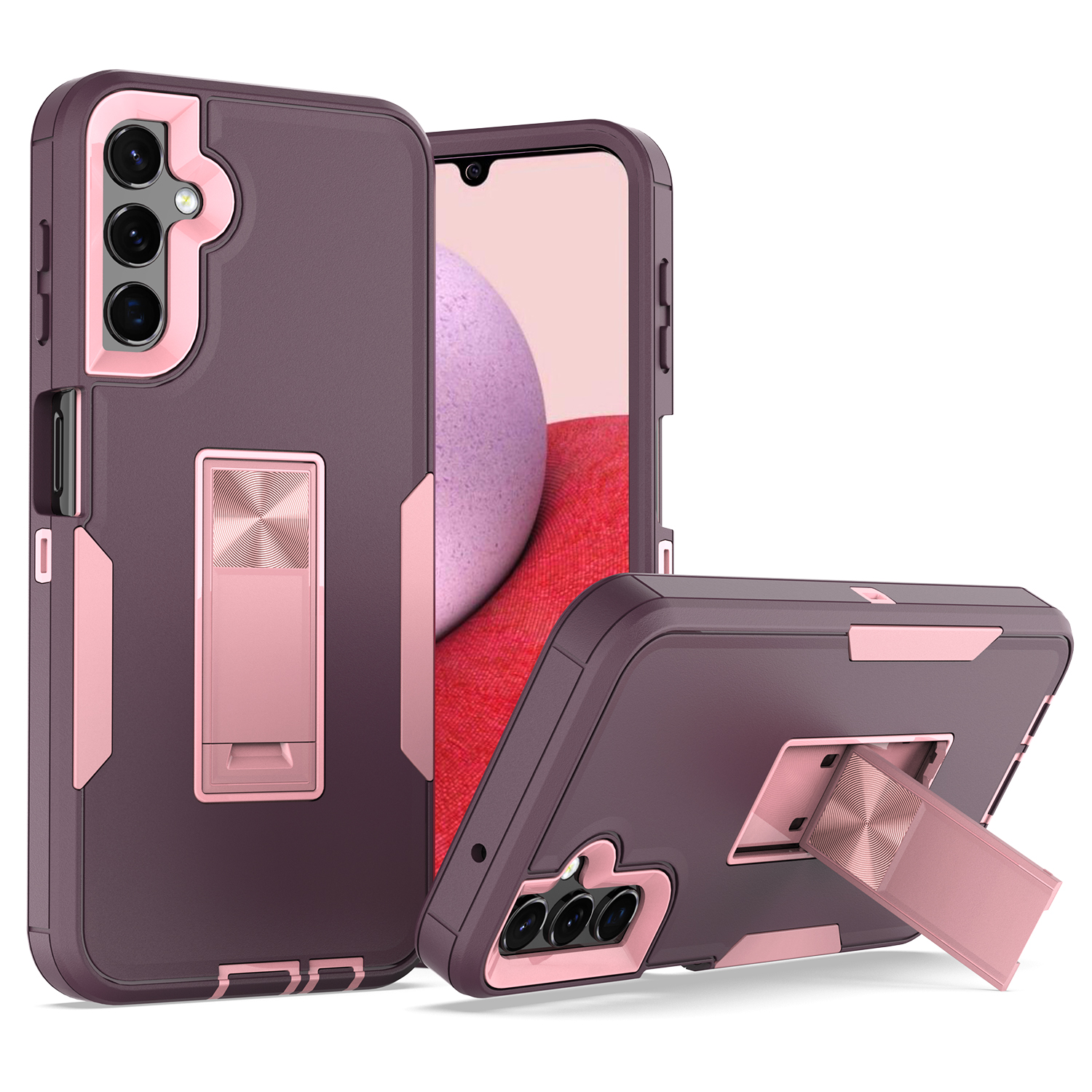 

Für Das Samsung Galaxy A14 5G Kickstand Phone Case PC+TPU Dual Layer Protection Phone Deckung - Rosa, Galaxy A14 5G