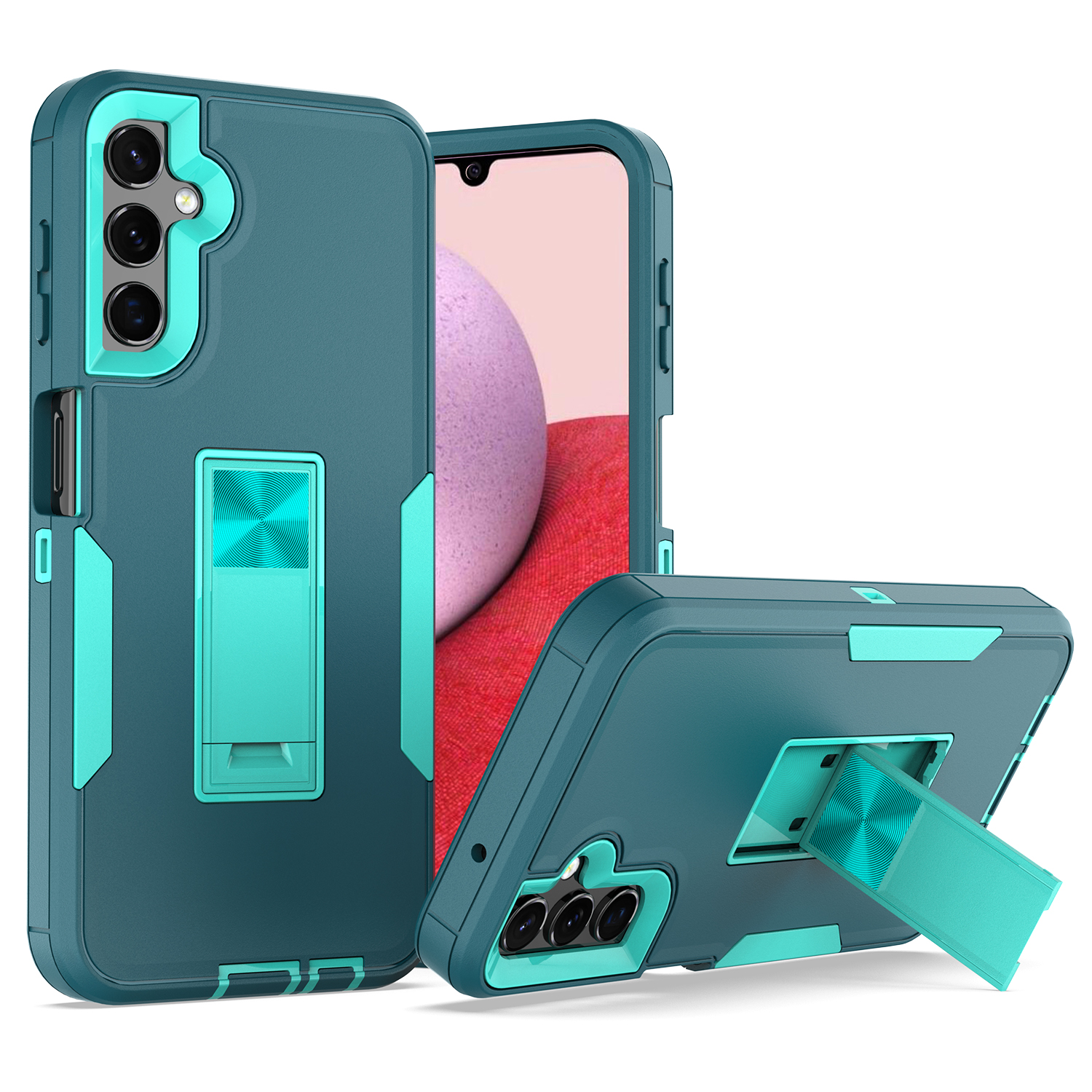 

Für Das Samsung Galaxy A14 5G Kickstand Phone Case PC+TPU Dual Layer Protection Phone Deckung - Blau, Galaxy A14 5G