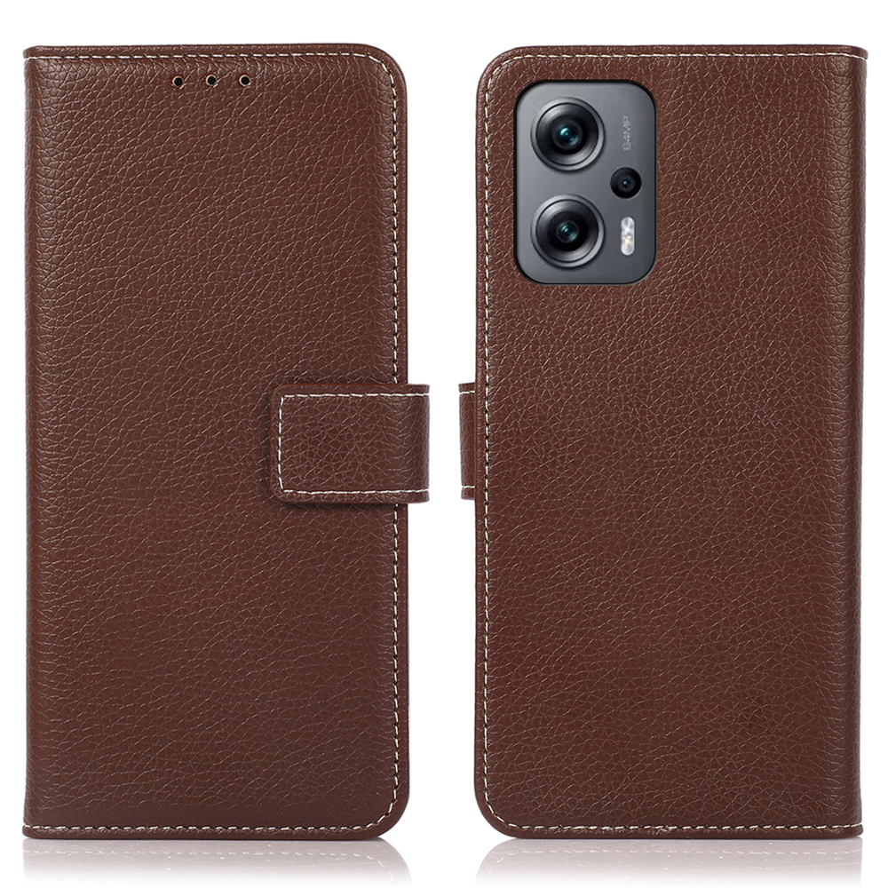 

Für Xiaomi Redmi Note 12 Turbo Phone Wallet Hülle Litchi Texture Stand Leder Telefonabdeckung - Braun, Xiaomi Redmi Note 12 Turbo