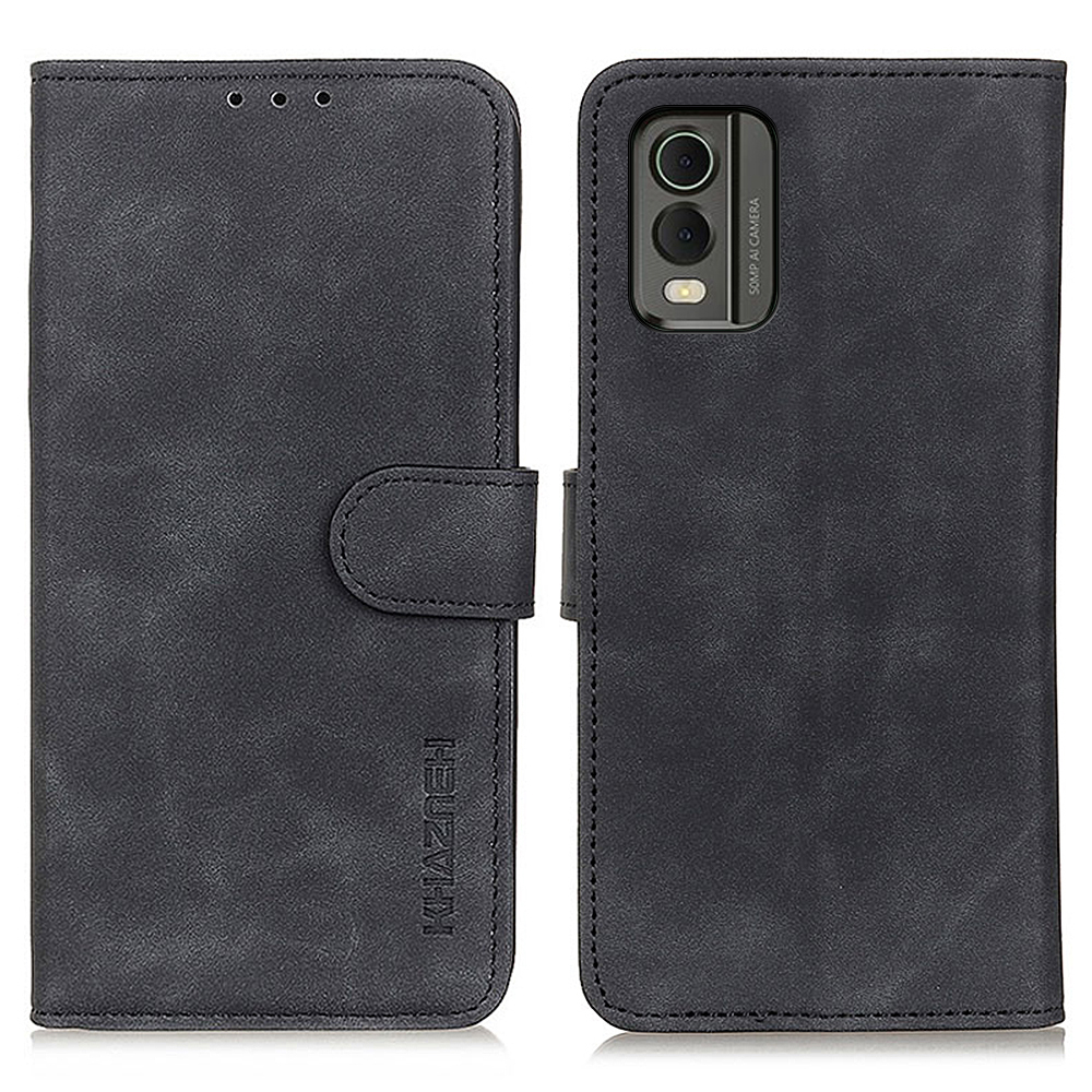 

Khazneh Für Nokia C32 Retro Textur Phone Leder Hülle Brieftasche Schutzabdeckung - Schwarz, Nokia C32