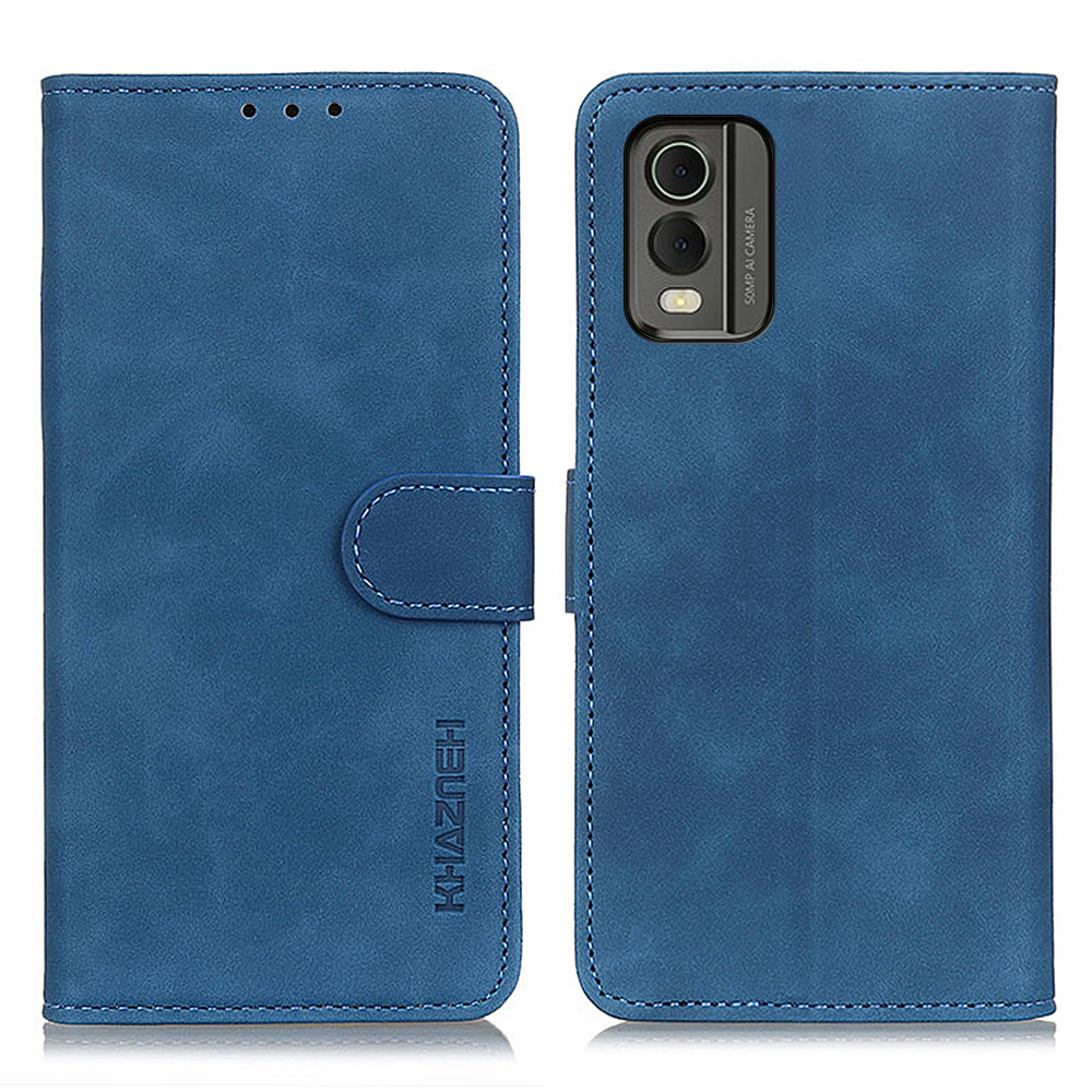 

Khazneh Für Nokia C32 Retro Textur Phone Leder Hülle Brieftasche Schutzabdeckung - Blau, Nokia C32