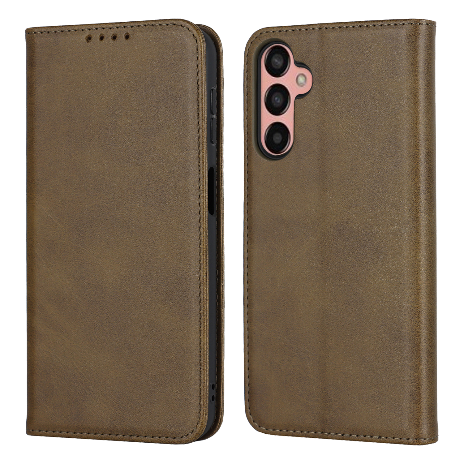 

PU Leder Folio Flip Cover Für Samsung Galaxy A24 4G Anti-fall-fall Wälte Textur Brieftaschenhülle - Dunkelgrün, Galaxy A24 4G