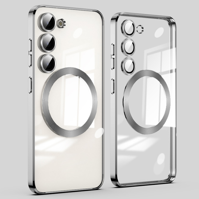 

Magnetisches Telefongehäuse Für Samsung Galaxy S23+, Glaslinsenschutz Acryl+tpu Stoßdicht - Silber, Galaxy S23+